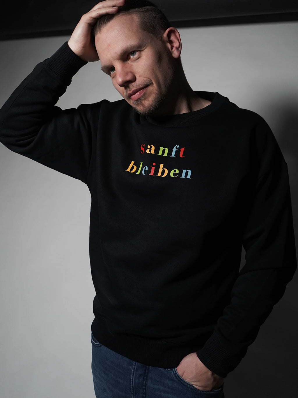 Sanft bleiben (Druck) Oversized Sweatshirt Unisex