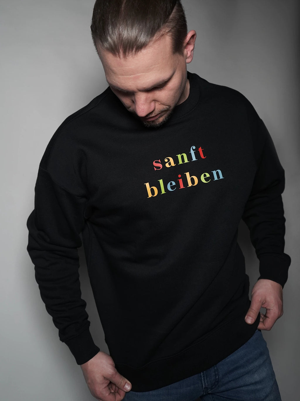 Sanft bleiben (Druck) Oversized Sweatshirt Unisex