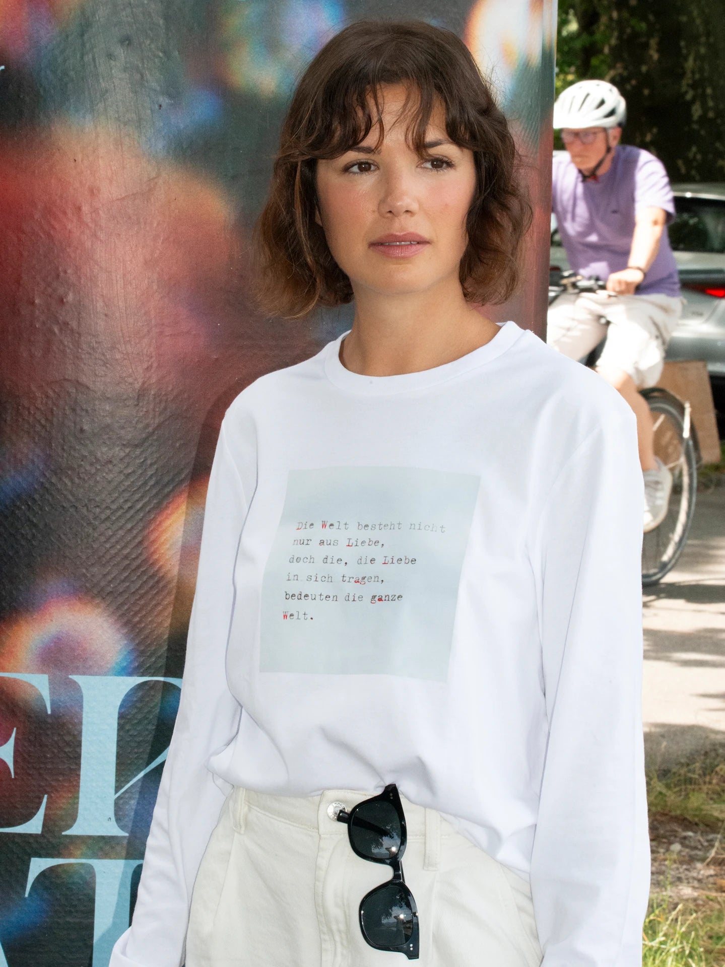 Liebe Welt (Blau) Langarmshirt