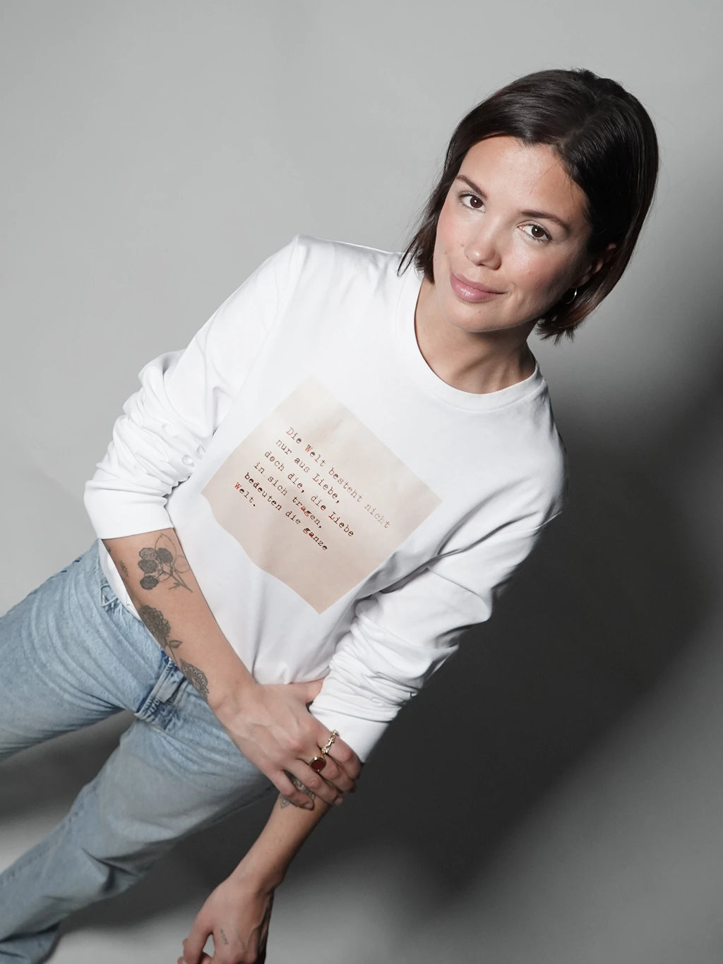 Liebe Welt (Braun) Langarmshirt