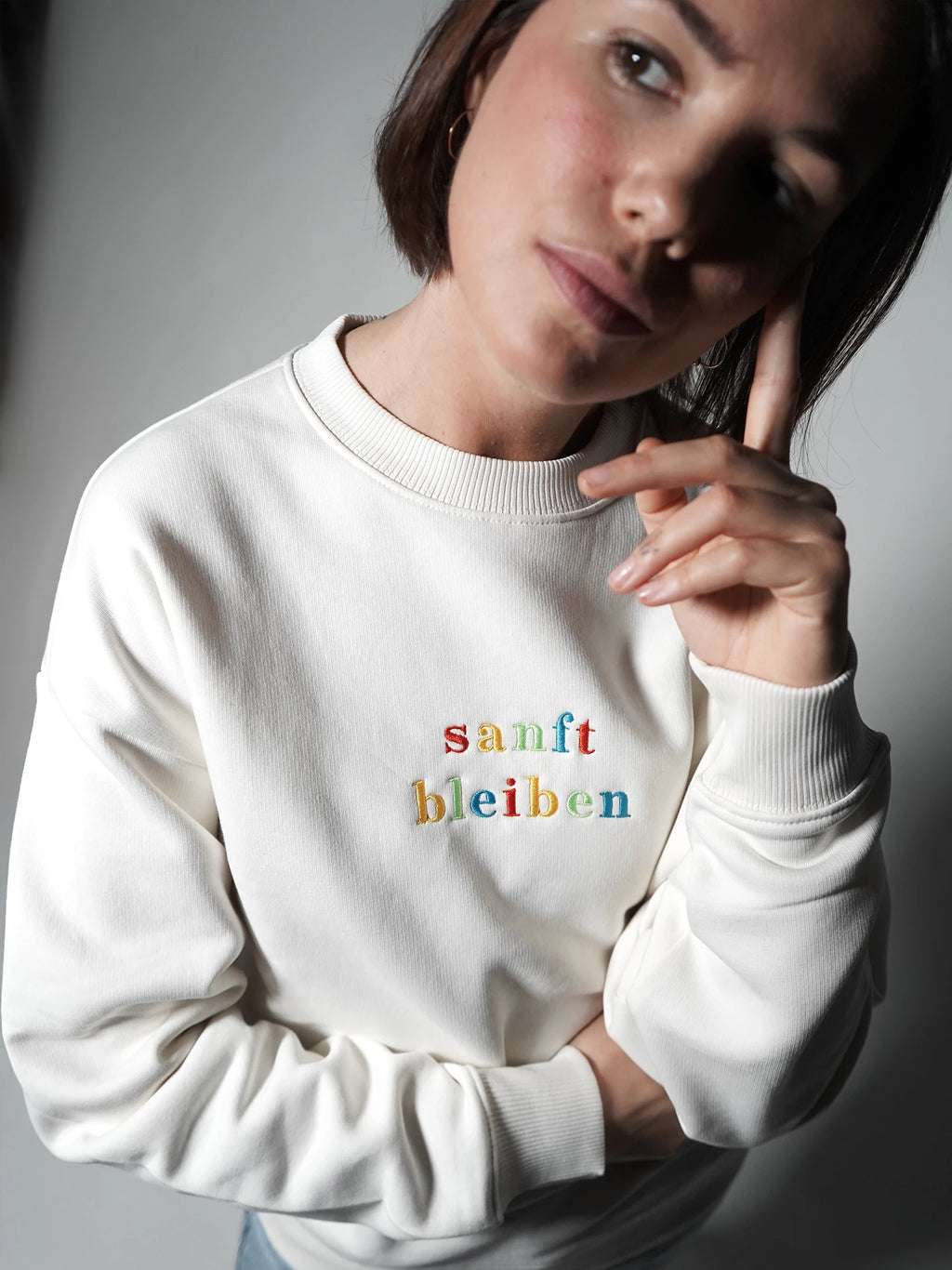 Sanft bleiben (Stick) Oversized Sweatshirt Unisex