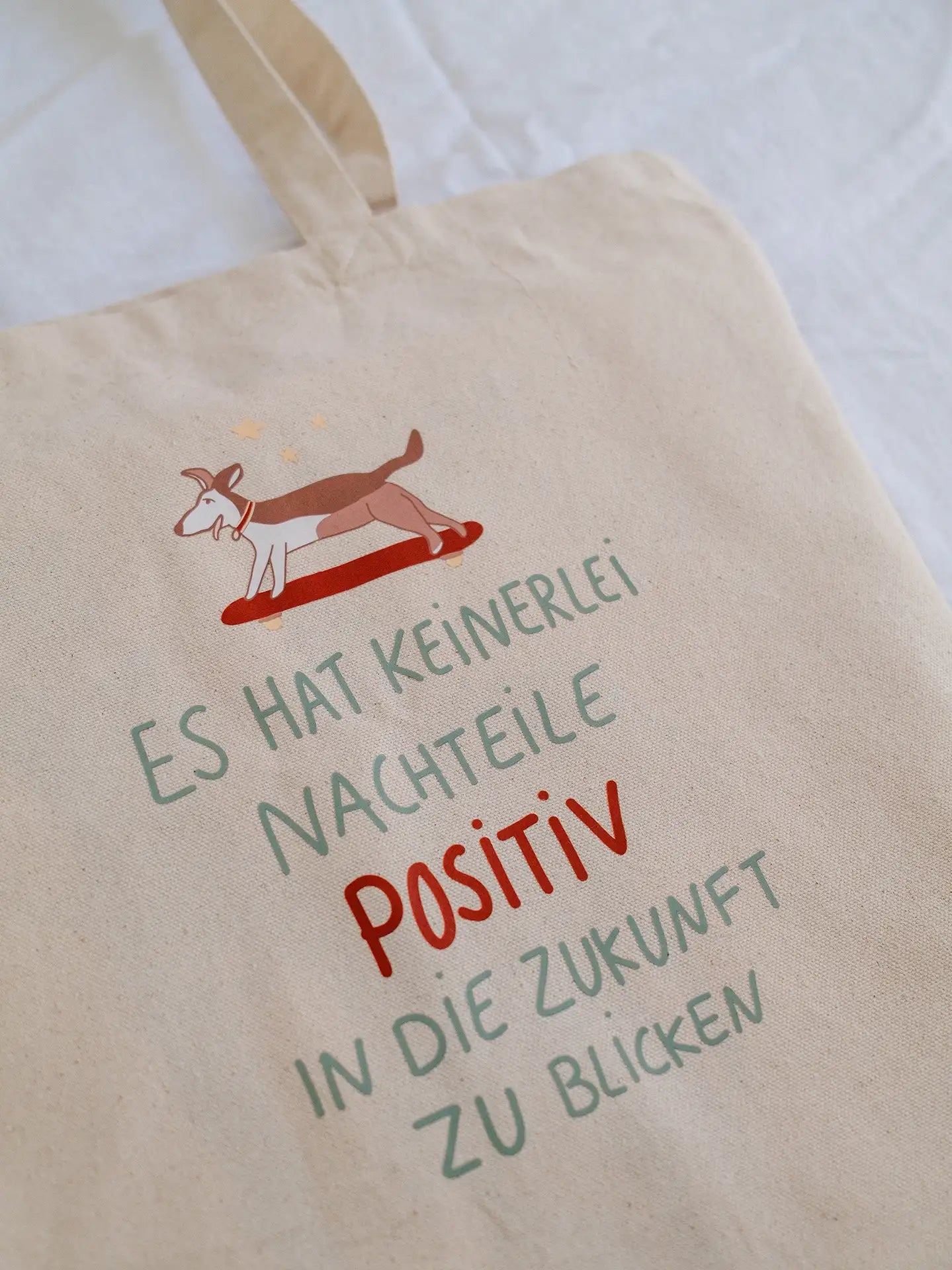 Positiv in die Zukunft Tasche