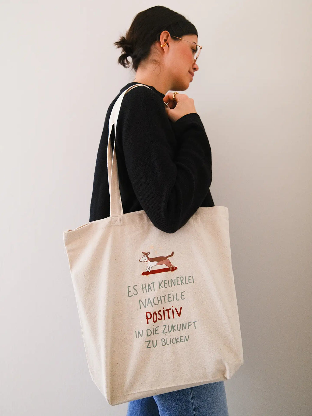 Positiv in die Zukunft Tasche