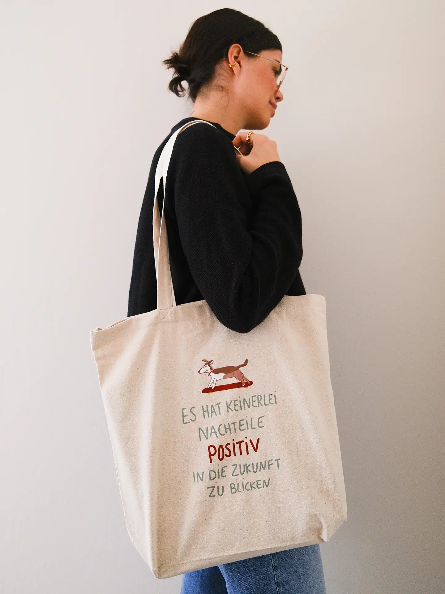 Positiv in die Zukunft Tasche